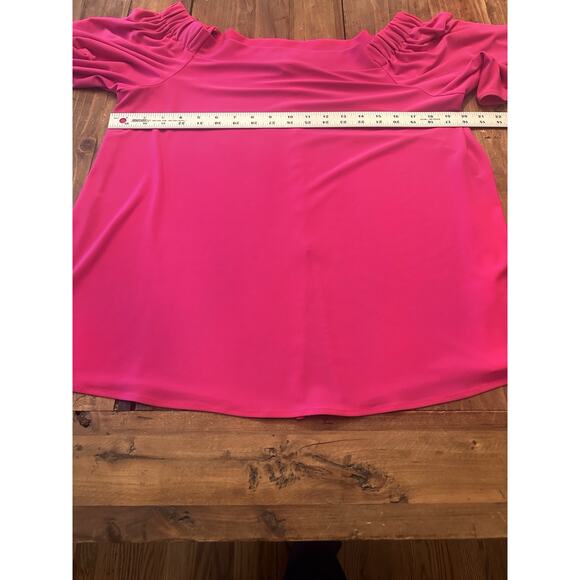 Frank Lyman Off The Shoulder Pink Blouse Size 14 Top Shirt - Picture 6 of 7